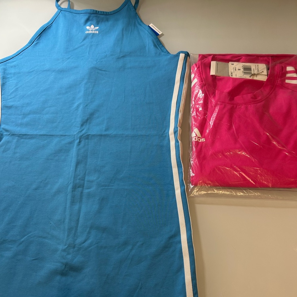 adidas Kids Tank Top Set in Blue and Hot Pink